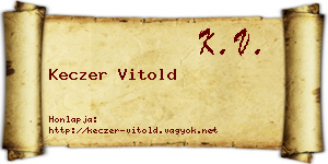 Keczer Vitold névjegykártya